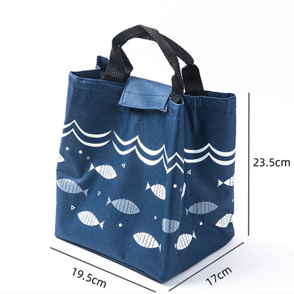 New Fashion Cute Simple Fish Pattern Lunch Bag Cooler Bag