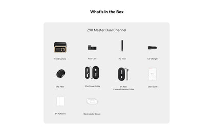DDPAI Z90 Master/Z90 Pro /Z90  Series Flagship Dual Lens Triple Vision Car Dash Cam Video Recorder ADAS WDR Loop Recording Touch