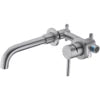 Modern Polished Chrome Single Handle Wall-Mounted Bathroom Faucet with Ceramic Valve Core and Brass Construction