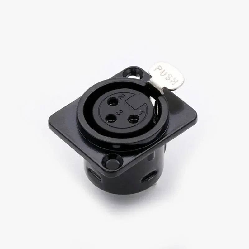 1pc 3pin XLR female socket connector, for Microphone/MIC, Panel Mount, Metal Shell +Copper Contact