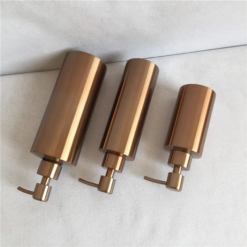 Rose Gold 304 Stainless Steel Liquid Hand Pump Soap Dispenser Shampoo Bottle