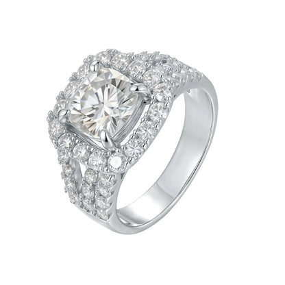 Wholesale Custom Fine Jewelry Engagement Rings for Ladies Luxury Wedding Ring 925 Silver Moissanite Ring for Women