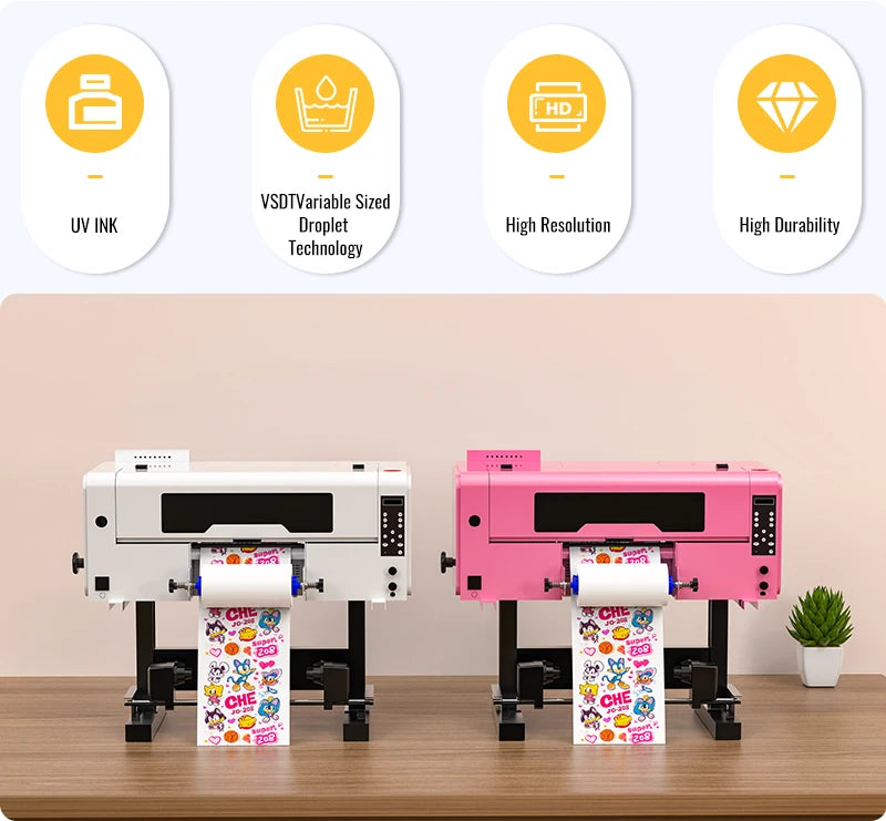 Free Shipping  Haolic UV DTF Printer A3 Dual XP600 Heads with Laminator All in One Tumbler Wrap Bulk DIY Design Printer US Stock