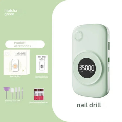 35000 Rpm 5000 MAh Battery Professional Nail Nail Removal Machine Polishing Portable Electric Nail File with Grinding Head