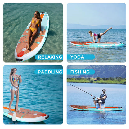 CE Certified Inflatable Stand up Paddle Board with Heavy Duty EVA Deck Pad for Ocean Waters and Lake Recreation Activities