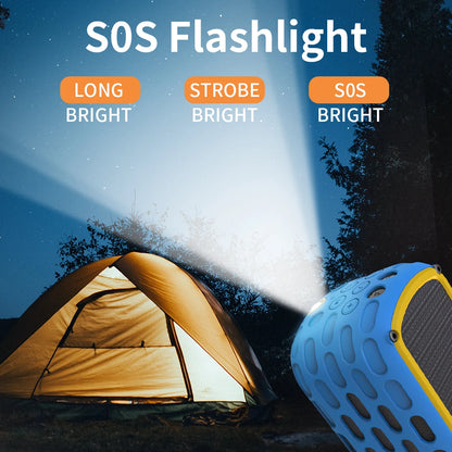 Cyboris T6 Solar Powered Waterproof Stereo Speaker TWS 20W Blue Tooth Speakers for BBQ Fishing Camping Riding Outdoor Activities