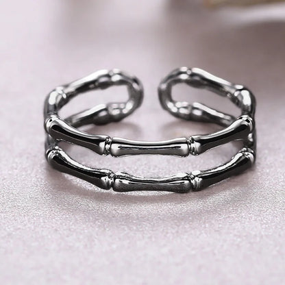 Stainless Steel Bamboo Rings For Women Men Modern Plant Design Unisex Jewelry Gift Fashion Ring T0098