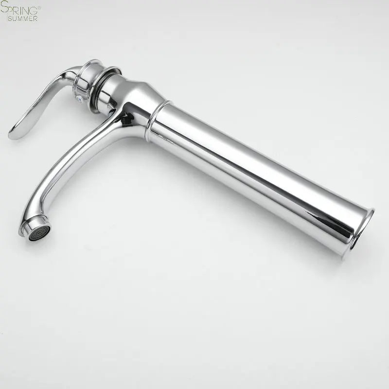 European Style Zinc Single Hole Single Handle Counter Top Metered Ceramic Valve Core Bathroom Tall Wash Basin Faucet