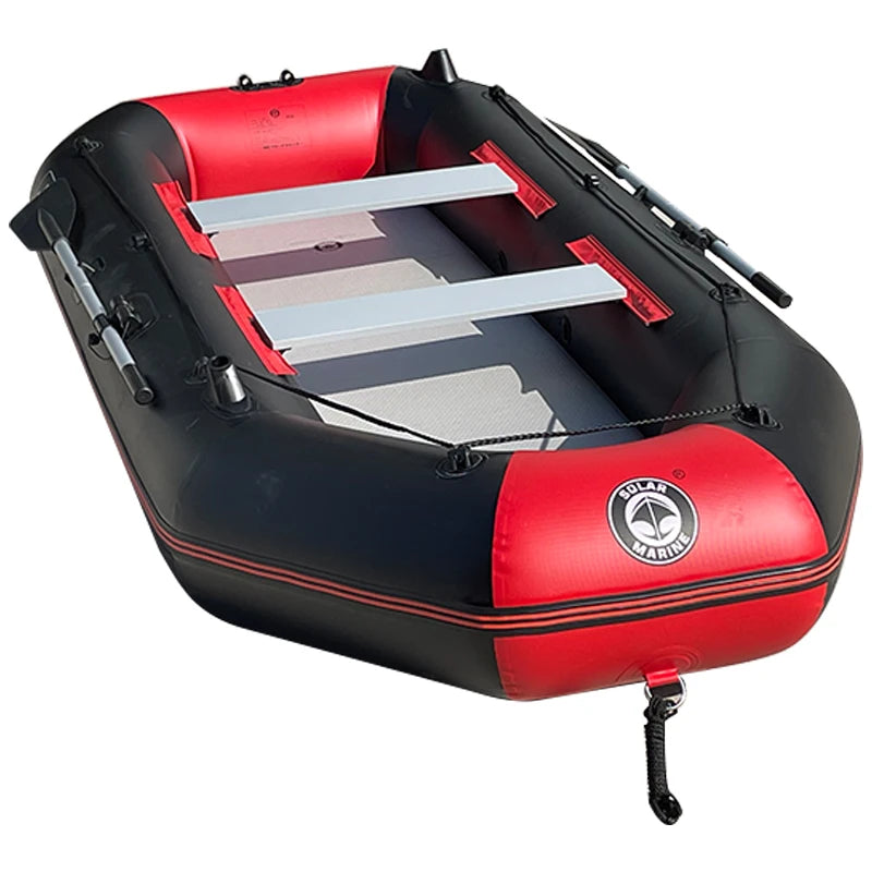Solar Marine 5 Person 10 ft PVC Inflatable Kayak Fishing Boat 3 Air Chambers Glue Free Durable CE Certified for Surfing Sea Use