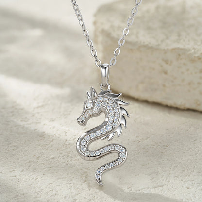Custom Year of the Horse VVS Moissanite Pendant Necklace 925 Silver Platinum Plated Luxury Fine Jewelry Necklace for Women