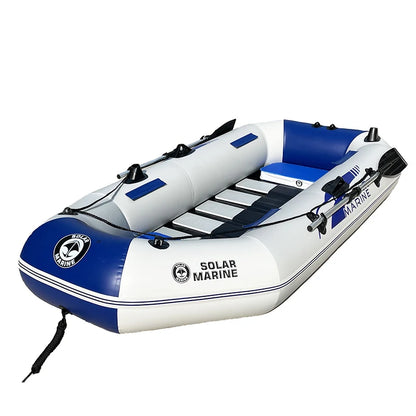 Hot Selling Solar Marine B230-1 230 CM 3 People PVC Inflatable Kayak Canoe Wooden Floor Fishing Boat With Oar Accessories