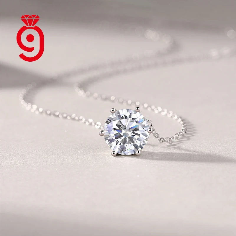 Wholesale Classic Round 1ct Moissanite Diamond Necklace Hip Hop Jewelry Custom Sterling Silver 925 Iced Out Initial Necklace