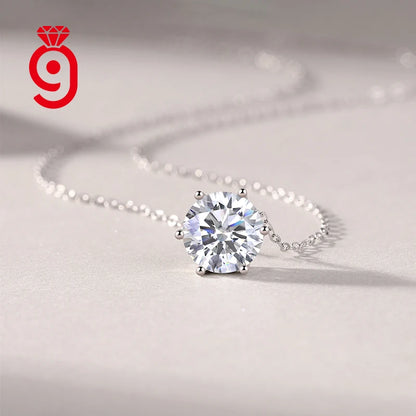 Wholesale Classic Round 1ct Moissanite Diamond Necklace Hip Hop Jewelry Custom Sterling Silver 925 Iced Out Initial Necklace