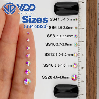 VDD 002 Jet High Quality Glass Rhinestones Crystal Glod Back Flatback Strass Stones Nail Art DIY Crafts Decorations
