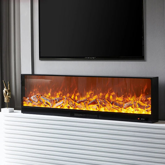 TV Stand Built-in Modern Indoor Insert Electric Fireplace Led Light Flame Effect Customizable Decor Colors Timer 36"-100" Sizes