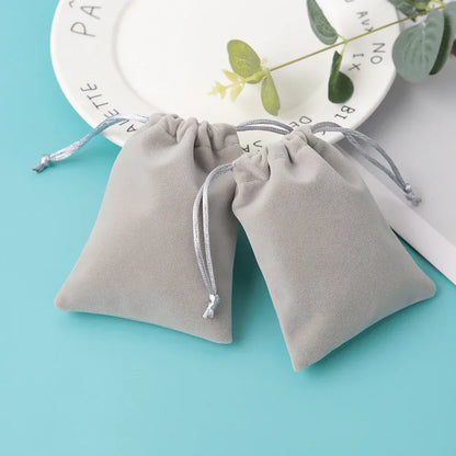 5Pcs Velvet Jewelry Small Pouches for Valentine's Day Marriage Party Gift Display Packing Bag Earrings Rings Organizer Bag