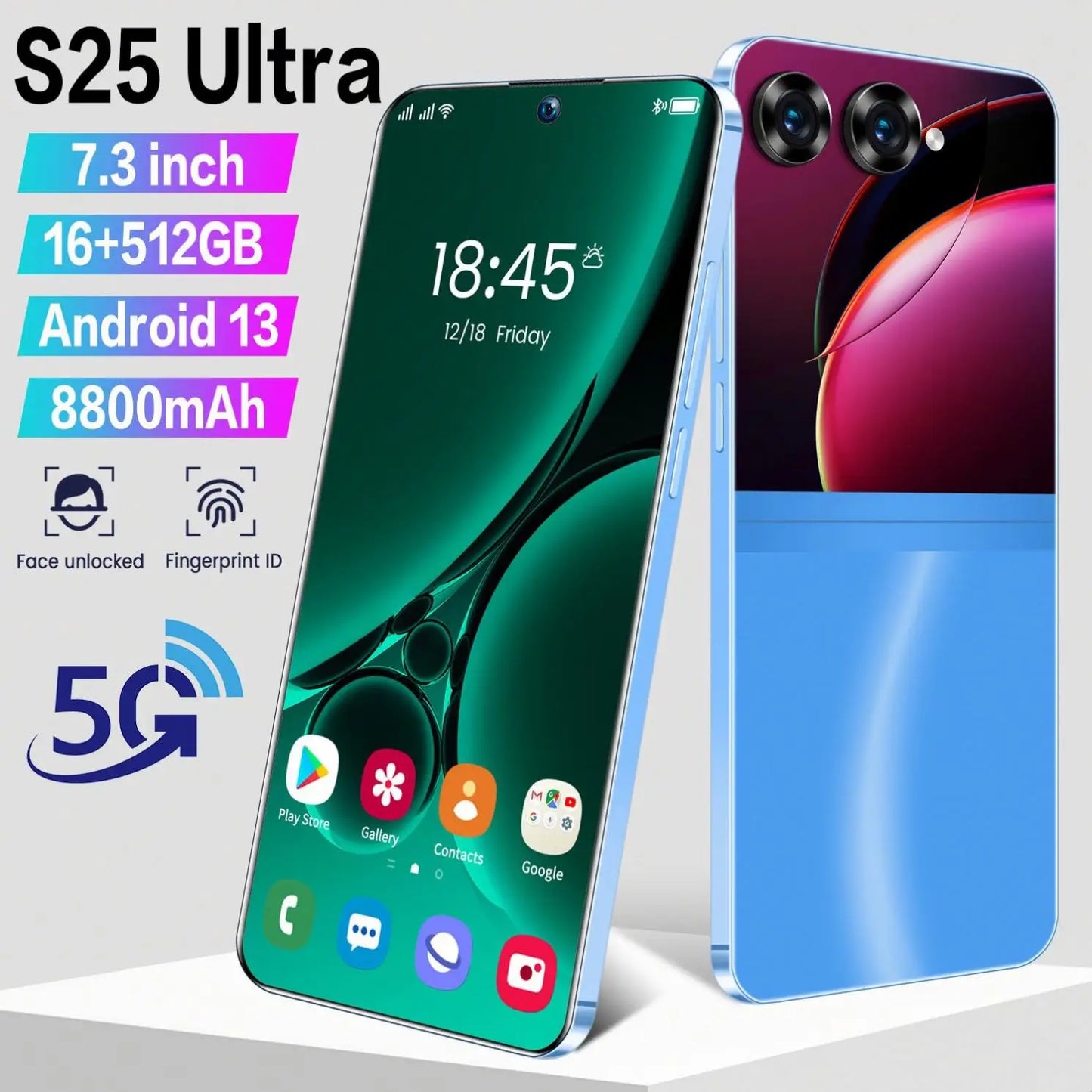 Feature Telefono Factory Price Telephone Portable S25 ultra 7.3inch Mobile Phone Android Smartphone