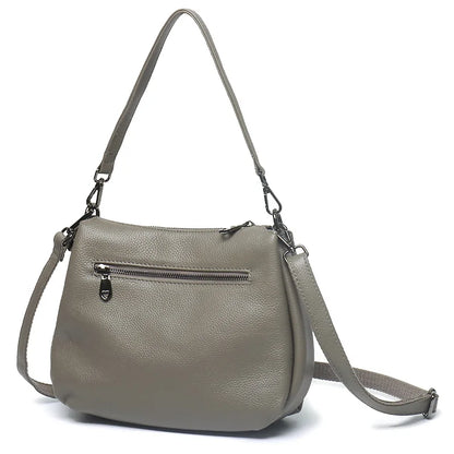2025 New Fashionable Lady's Multi-layer Crossbody Bag Versatile Top Cowhide Soft with Double Shoulder Straps