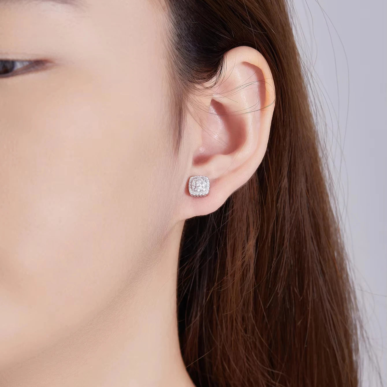 Fine Jewelry Stud Ear 925 Sterling Silver Iced Out VVS Moissanite Earrings for Men Women