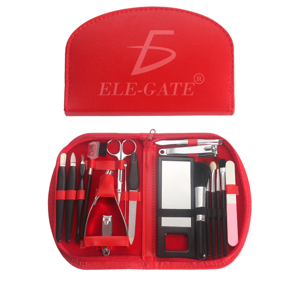 ELEGATE Adults Travel Beauty Case-18-Piece Complete Care Set HOG.192 Model B2505 Travel Size Made in Mexico