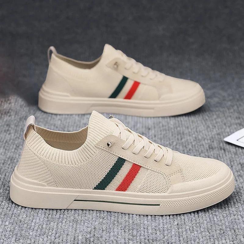 New Men's Casual Sports Shoes White Fashion Walking Shoes with Round Toe