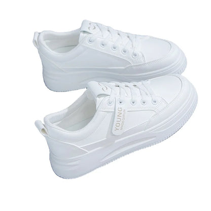 New White Shoes, Elevated Women's Shoes,  Comfortable Women's Board Shoes Women's Sports Shoes