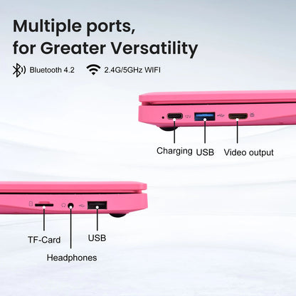 NEW Slim Silver Laptop 10.1 Inch IPS Panel Dual Core Intel N4000 8GB DDR4 128GB SSD English Keyboard Windows 10 1-Year Warranty