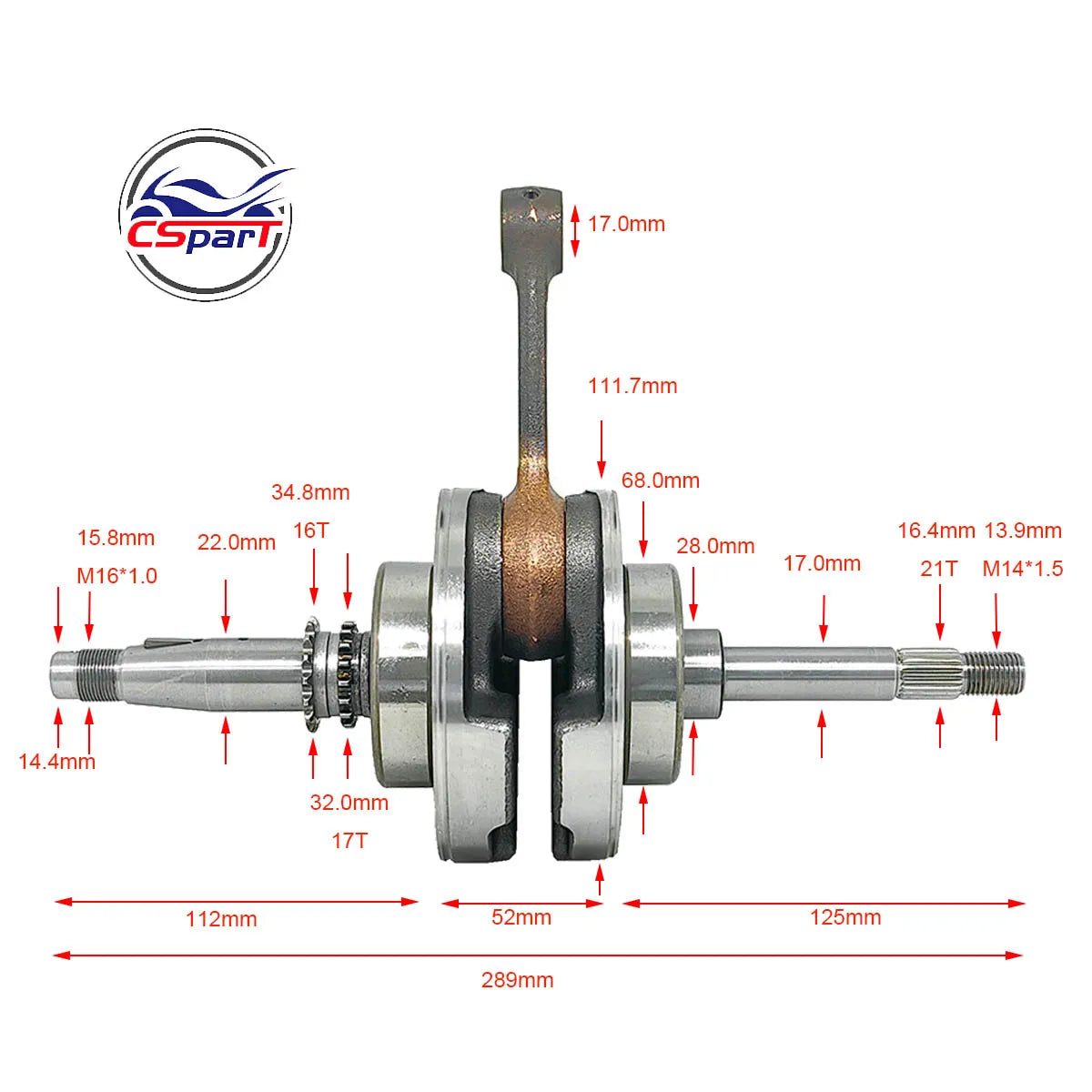 Crankshaft for 250CC CF Moto CH250 CF250 CN250 Jonway Kazuma Kinload Znen  ATV Buggy Scooter Parts