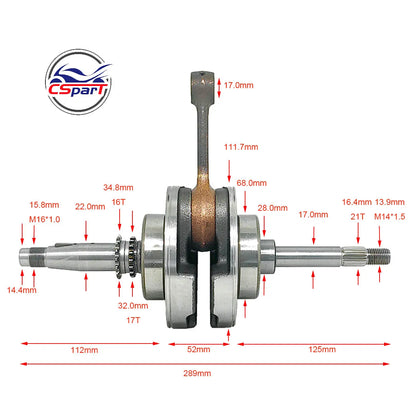 Crankshaft for 250CC CF Moto CH250 CF250 CN250 Jonway Kazuma Kinload Znen  ATV Buggy Scooter Parts