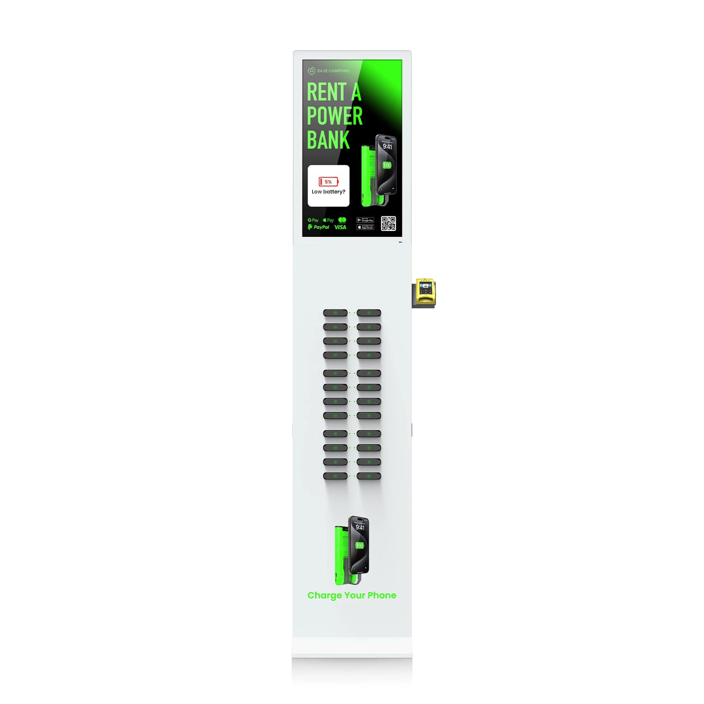 24 Slot Fast Charging Station Rental Electric PD Function Type-C Port Power Bank Docking Station Charge  Vending Machine