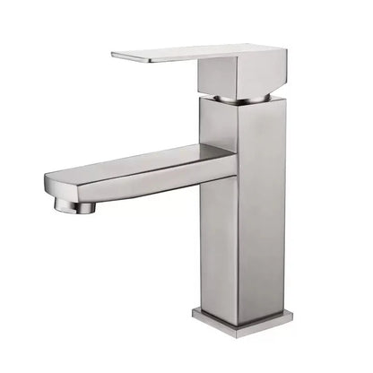 Single-Hole on Stage Stainless Steel Brass Basin Faucet Hot and Cold Metered Faucet for Bathroom and Living Room for Hotels