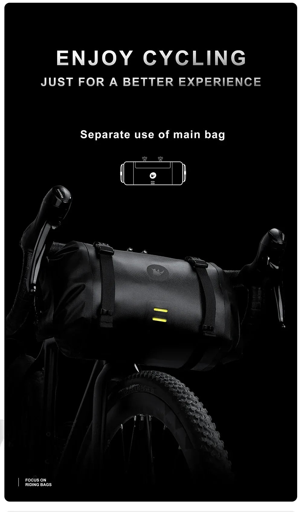Rhinowalk Bike Handlebar Bag Waterproof Big Capacity 4L-12L  Frame Front Tube Cycling Bag Trunk Pannier Bike Accessories