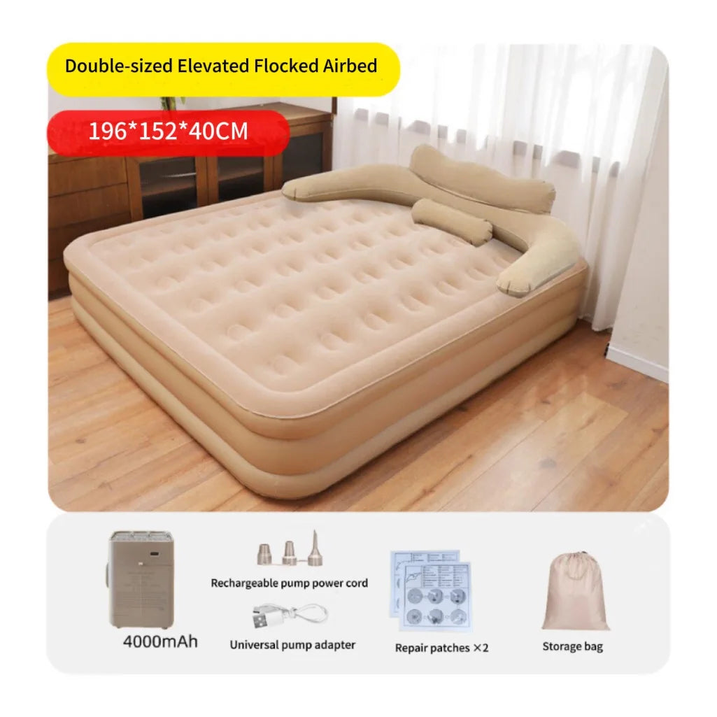 Auto-Inflating PVC Inflatable Air Mattress  Multi-Surface for Camping Home Versatile for School Hospital Bedroom Guests