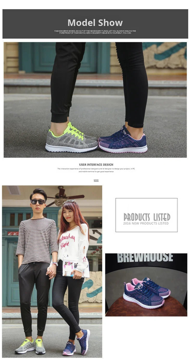 2026 NEW KJ 2024 Fashion Breathable Mesh Walking Vulcanized Shoes Women's White Sports Shoes Women's Tennis Women's Fitness