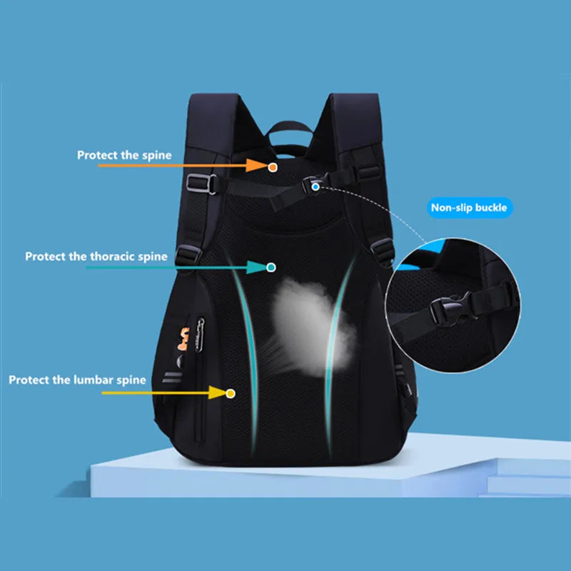 primary child school backpacks boys bookbag student luminous backpack large waterproof backpack for school teen boy schoolbag