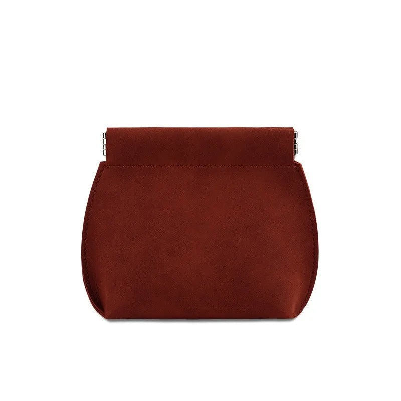 Thickened PU Leather Pouch Small Cosmetic Lipstick Automatic Closed Shrapnel Bag Makeup Packing Bag Jewelry Bag WIth logo