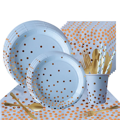 92Pcs/Set In-Stock Hot Stamping Series Kit Party Supplies Disposable Tableware Set for Birthday Festival Party Tableware Decor