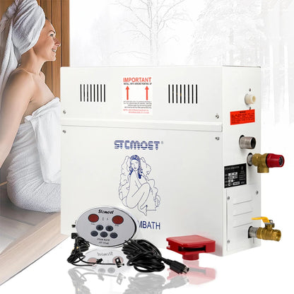 STCMOET 6kw Steam Generator Sauna Bath Steamer for Home SPA Shower with Digital Controller Temperature and Timing