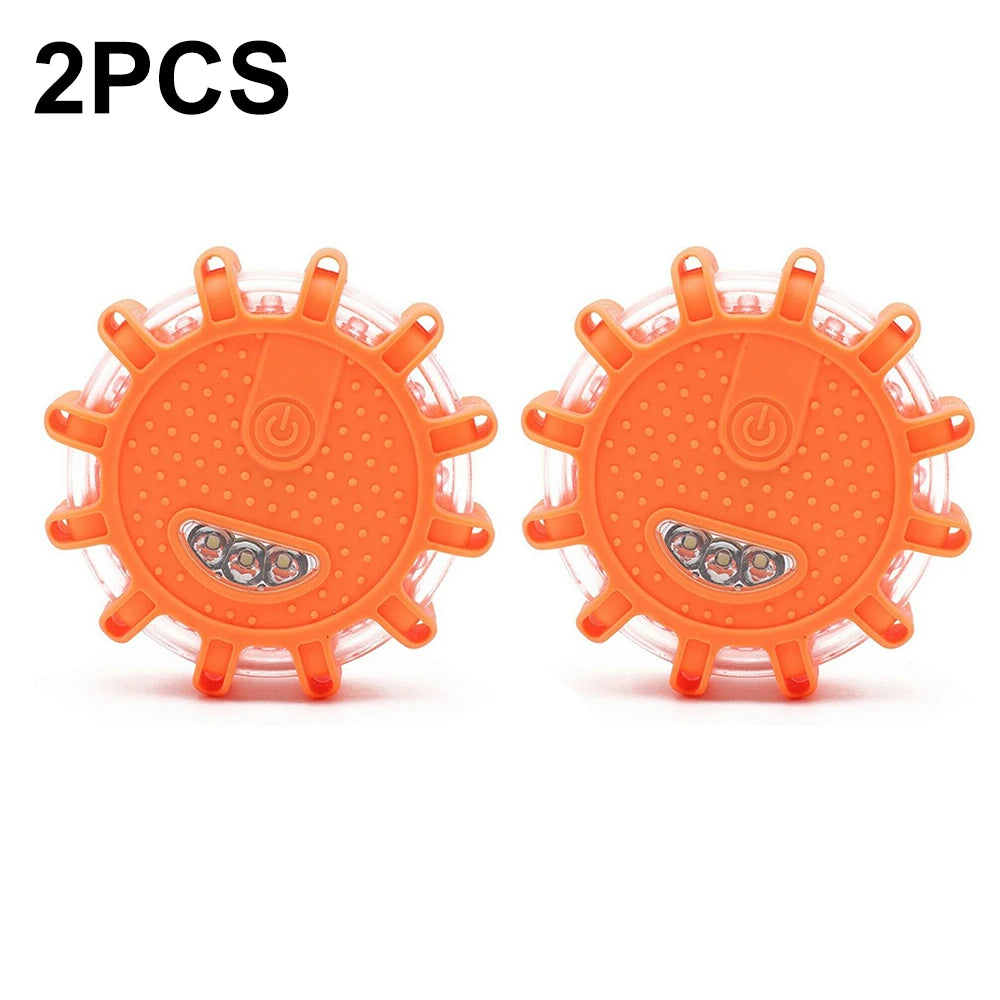 2PCS 3PCS 6PCS Car Emergency Strobe Flashing Warning Light Roof Road Safety Lamp Roadside Orange Beacon Magnetic Base Light