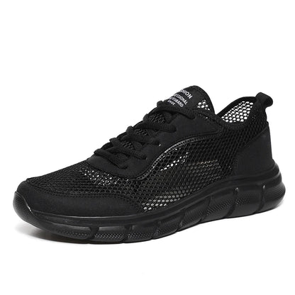 Large Size Men's Fashion Sports Shoes Breathable Mesh Cloth Upper with Soft Running MD Sole Lace-Up for Spring Summer Walking