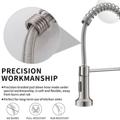 Modern Single-Handle Brush Nickel Faucet Water Saving Kitchen Lavatory Tap Ceramic Valve Single Hole Torneira Banheiro Brass