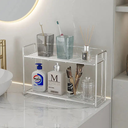 Multifunctional Countertop Stand Stainless Steel Home Storage Rack Mug Cosmetic Spice Organizer for Bathroom Kitchen Livingroom
