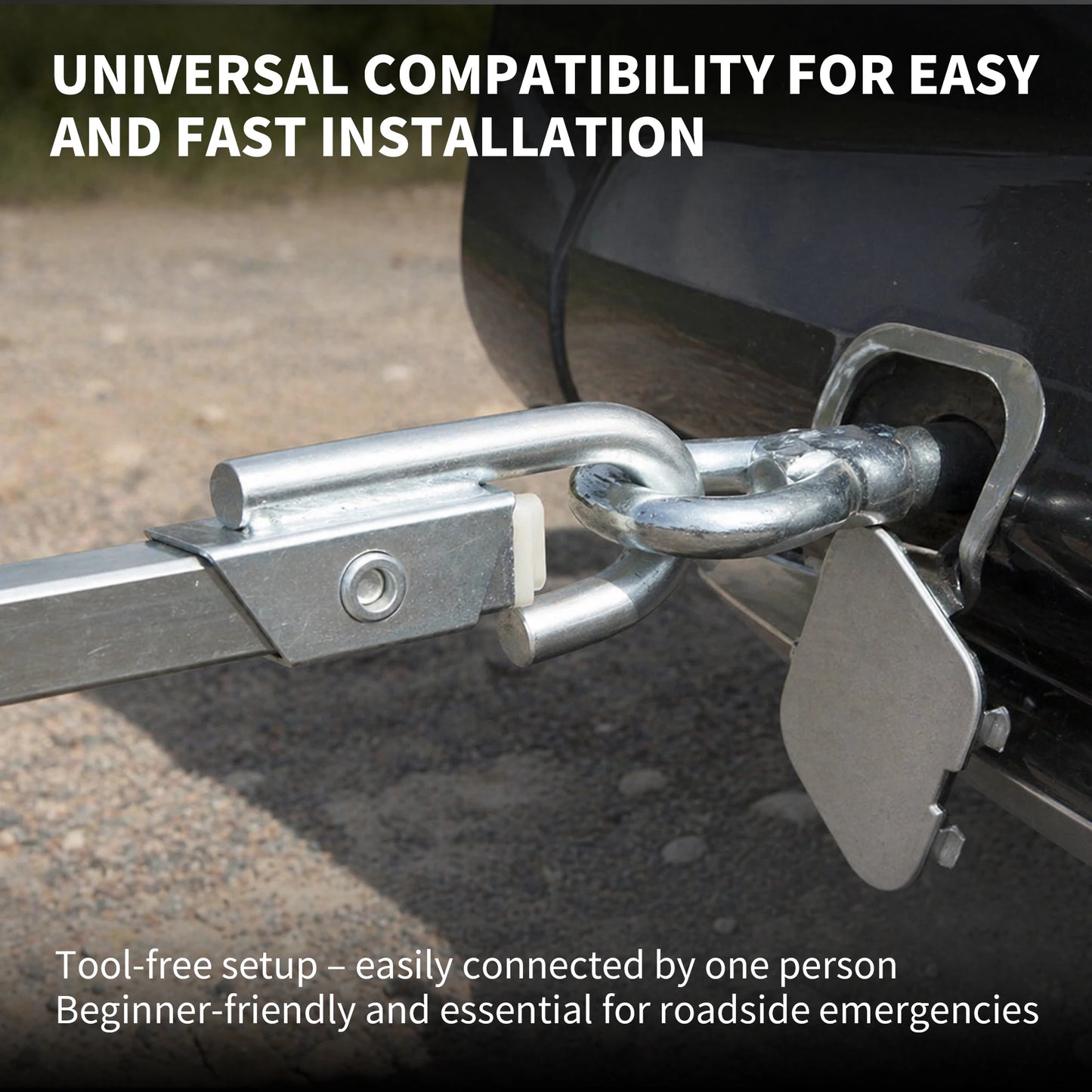 3-Piece Tow Bar 2m Steel Tow Bars for Cars up to 200kg with Bag Essential for Roadside Emergencies Easily Connected
