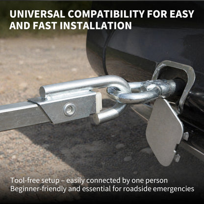 3-Piece Tow Bar 2m Steel Tow Bars for Cars up to 200kg with Bag Essential for Roadside Emergencies Easily Connected