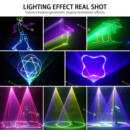 2w Professional RGB 3D Animated Laser Lighting for DJ Disco Club Stage Party Show Event