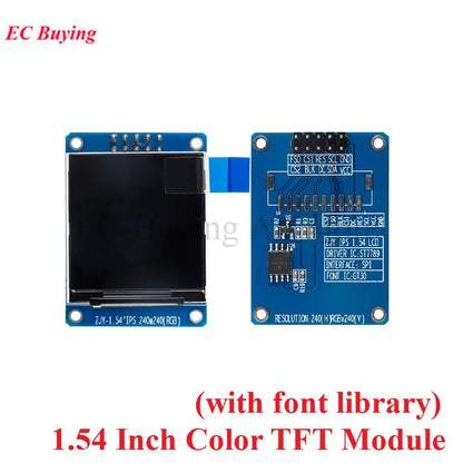 1.54 Inch 1.54" Full Color TFT Display Module HD IPS LCD LED Screen 240x240 SPI Interface ST7789 With/Without Font Library