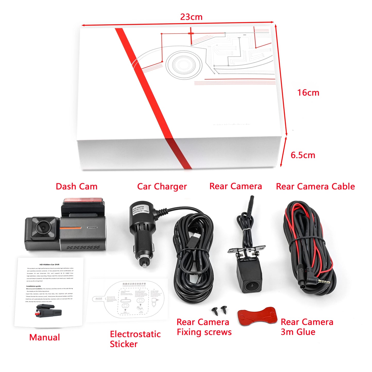 US Stock 3-Day Shipping 4K Dash Cam Front and Rear 4k Car 2 Channel DashCams WiFi Dvr 4k Night Vision Dash Cam Car Cameras