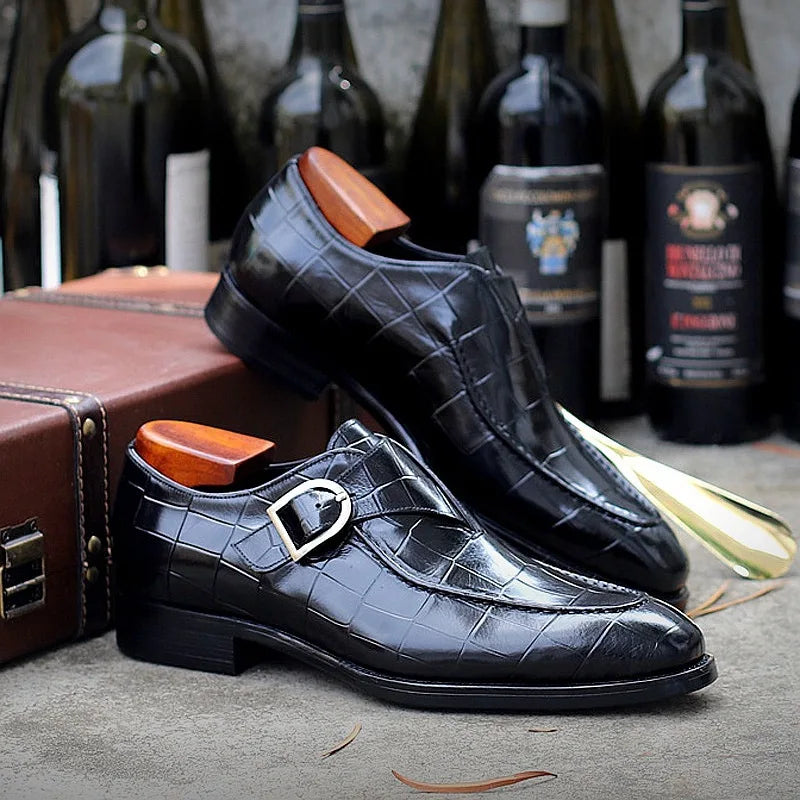 ClassicPattern Business Flat Shoes Men Designer Formal Dress Leather Shoes Men's Loafers Valentine Gifts Shoes