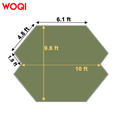 WOQI Large 3m Camping Tarp Multi-Function Hammock Rainfly Hot Selling 3-4 Person Tent with Pole Accessory