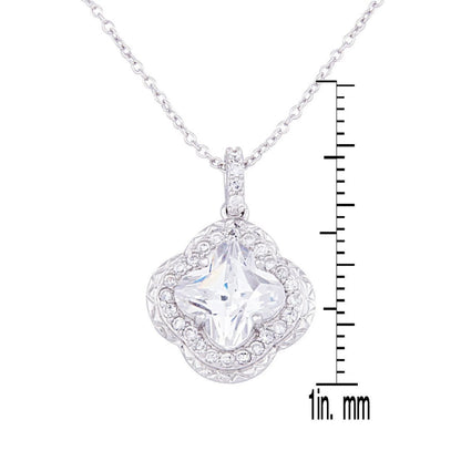 TD Collette Z Sterling Silver Fine Pendant Necklace with Cubic Zirconia Petal Design